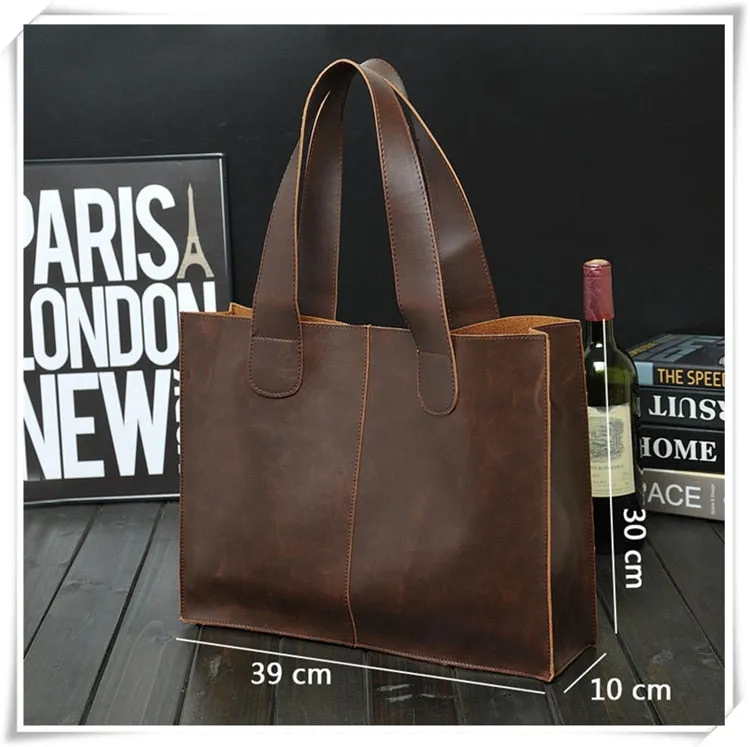 2019 New Vintage Leather Briefcases Men Messenger Bag