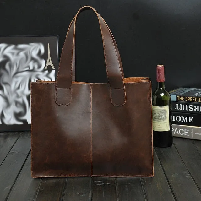 2019 New Vintage Leather Briefcases Men Messenger Bag