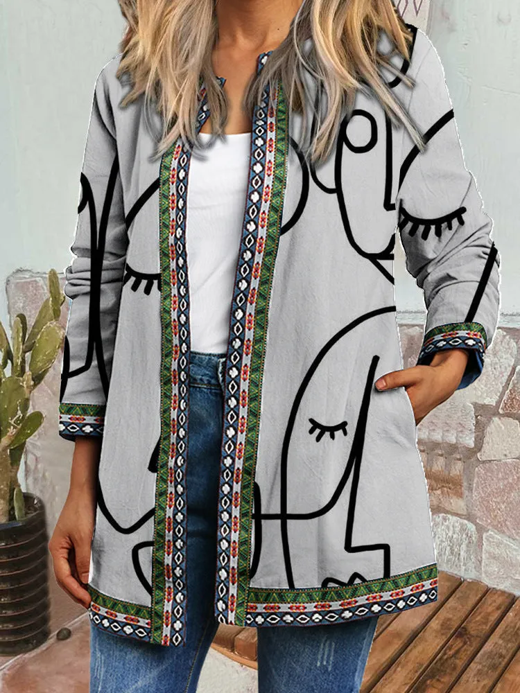 Alice I Retro Style Printed Cardigan