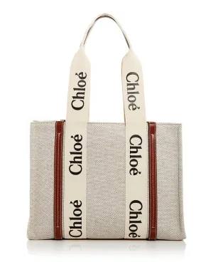 Chloe Woody Medium Canvas Tote