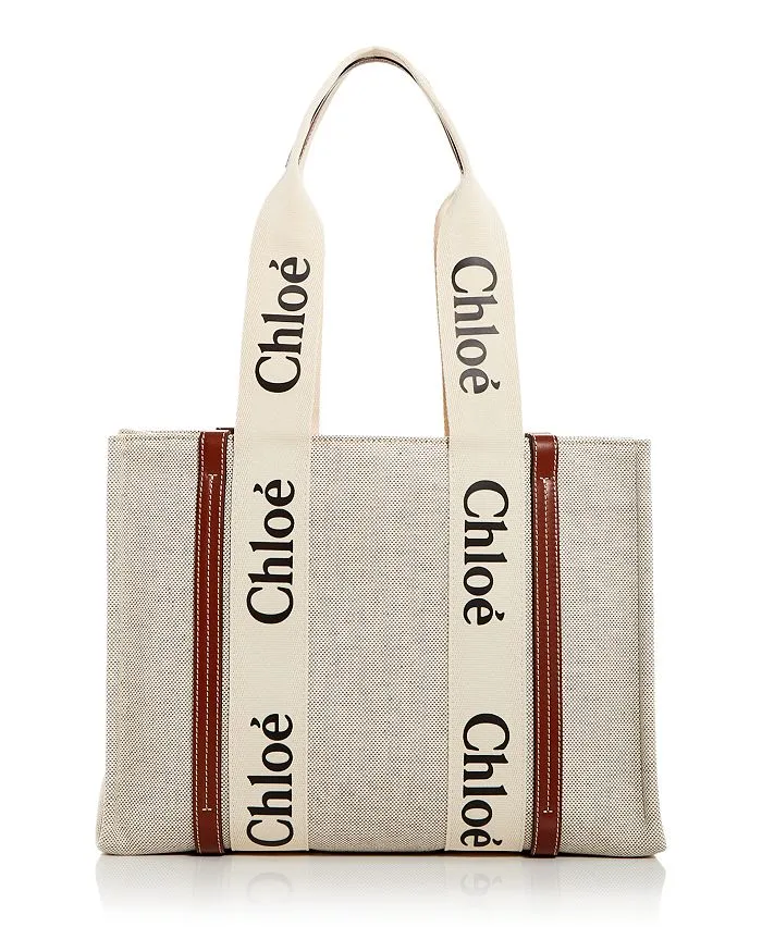 Chloe Woody Medium Canvas Tote