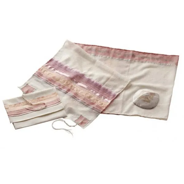 Cream & Pink Tallit for Women, Bat Mitzvah Tallit, Girl Tallit, Feminine Tallit