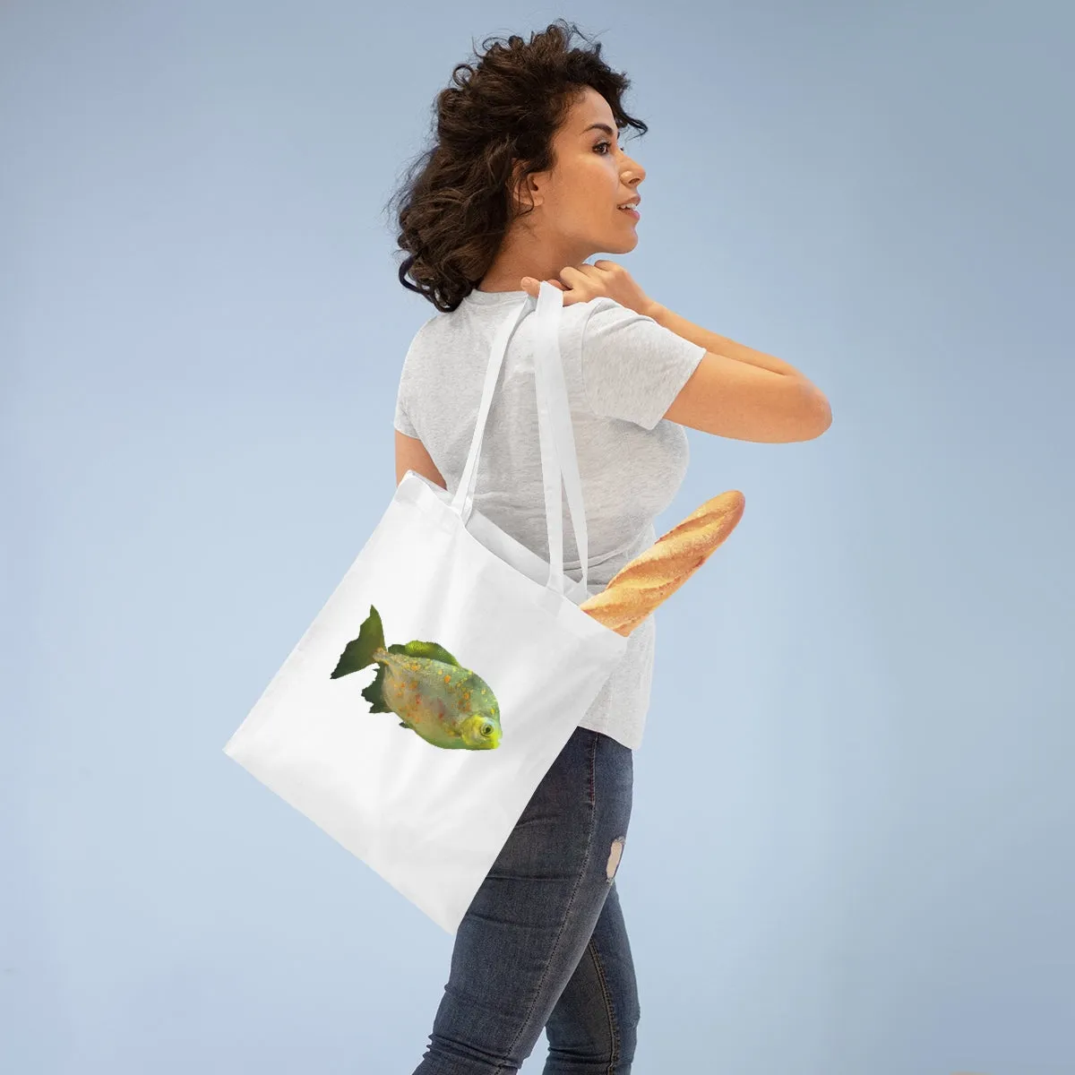 Green Fish with Specs Tote Bag