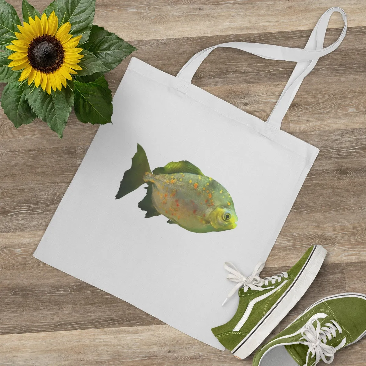 Green Fish with Specs Tote Bag