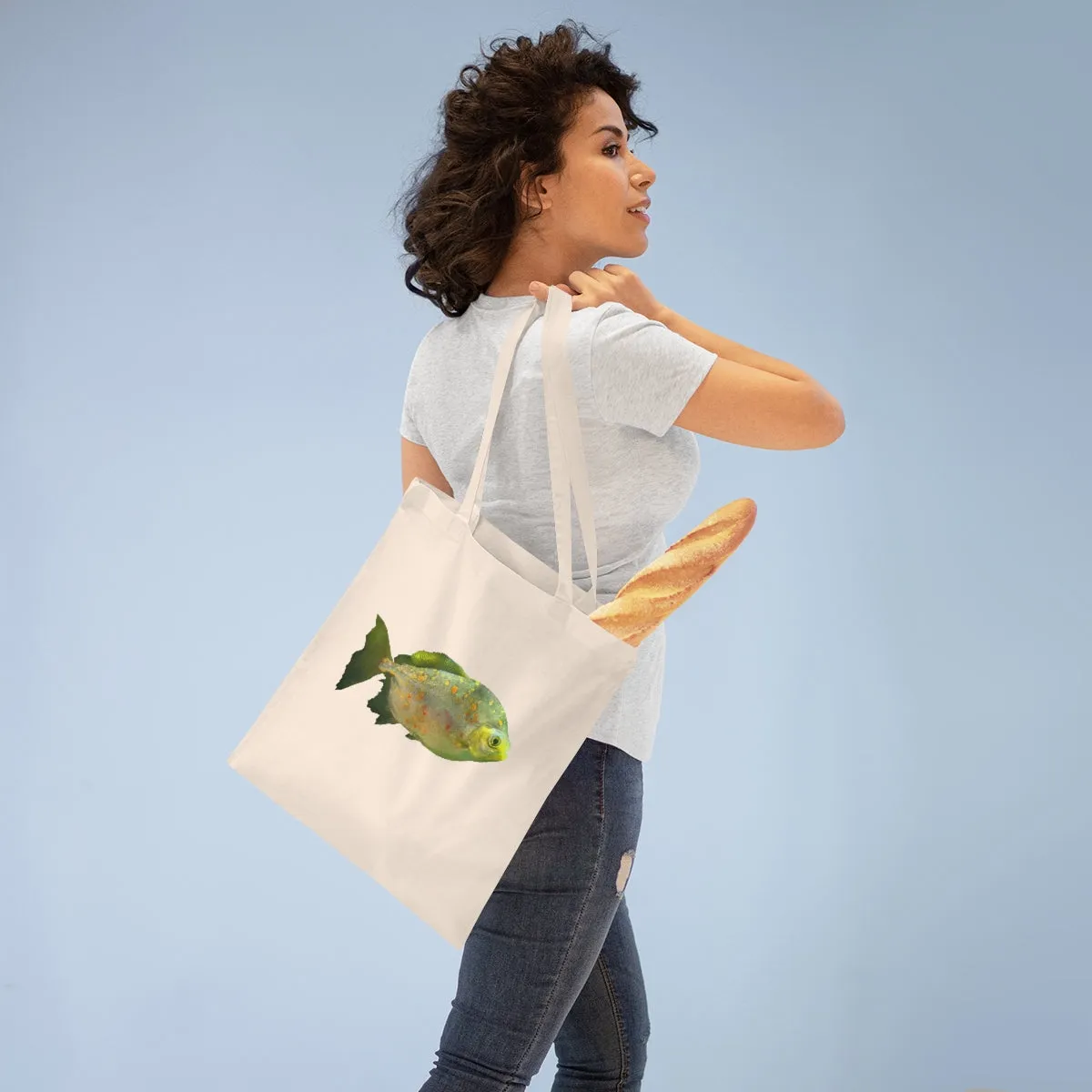 Green Fish with Specs Tote Bag