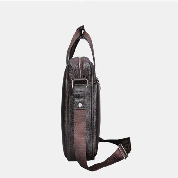 Guarantee Genuine Cow Leather Men Business Handbags 13" Laptop Bag