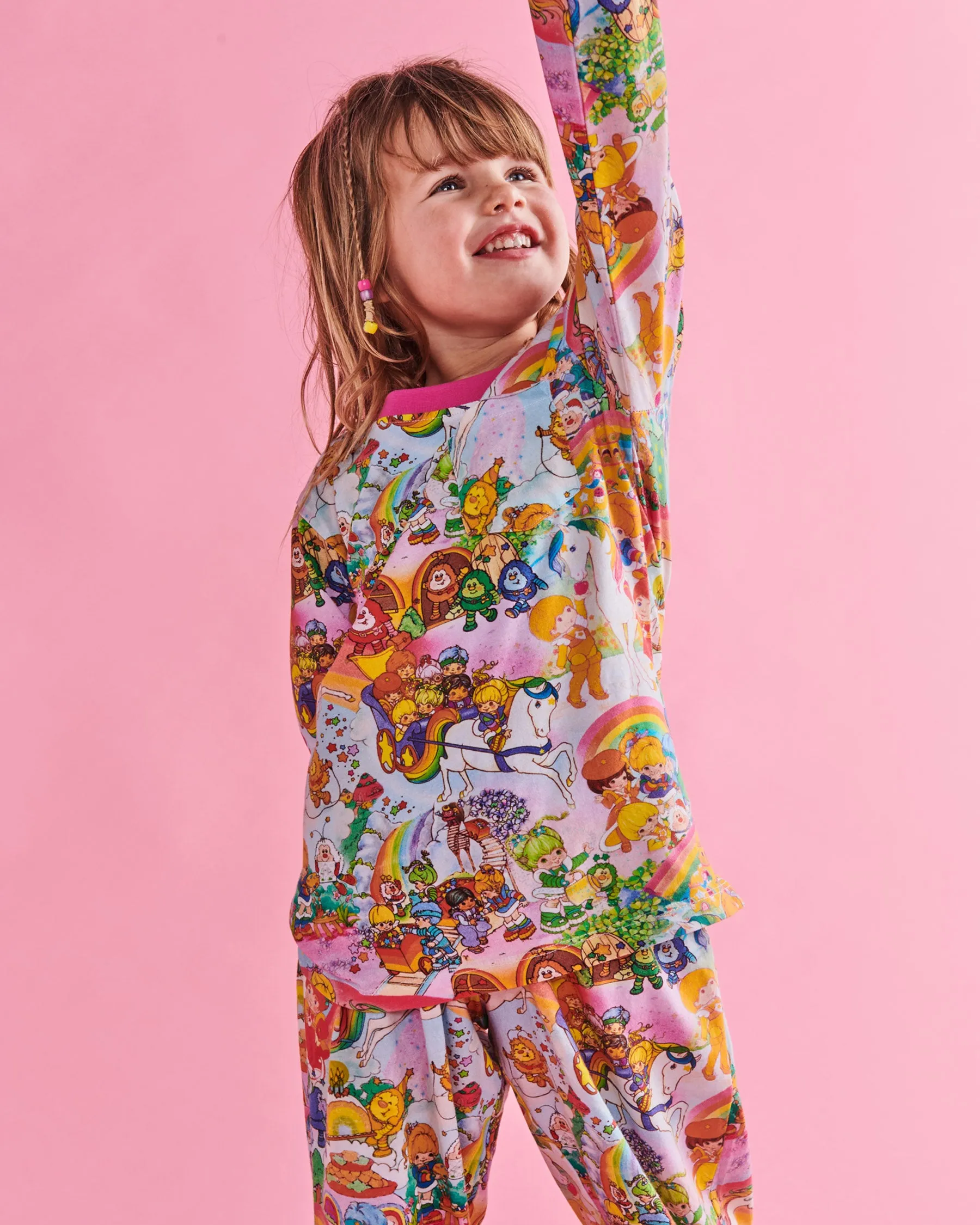 Kip & Co x Rainbow Brite Brite Side Organic Cotton Long Sleeve Top & Pant Pyjama Set