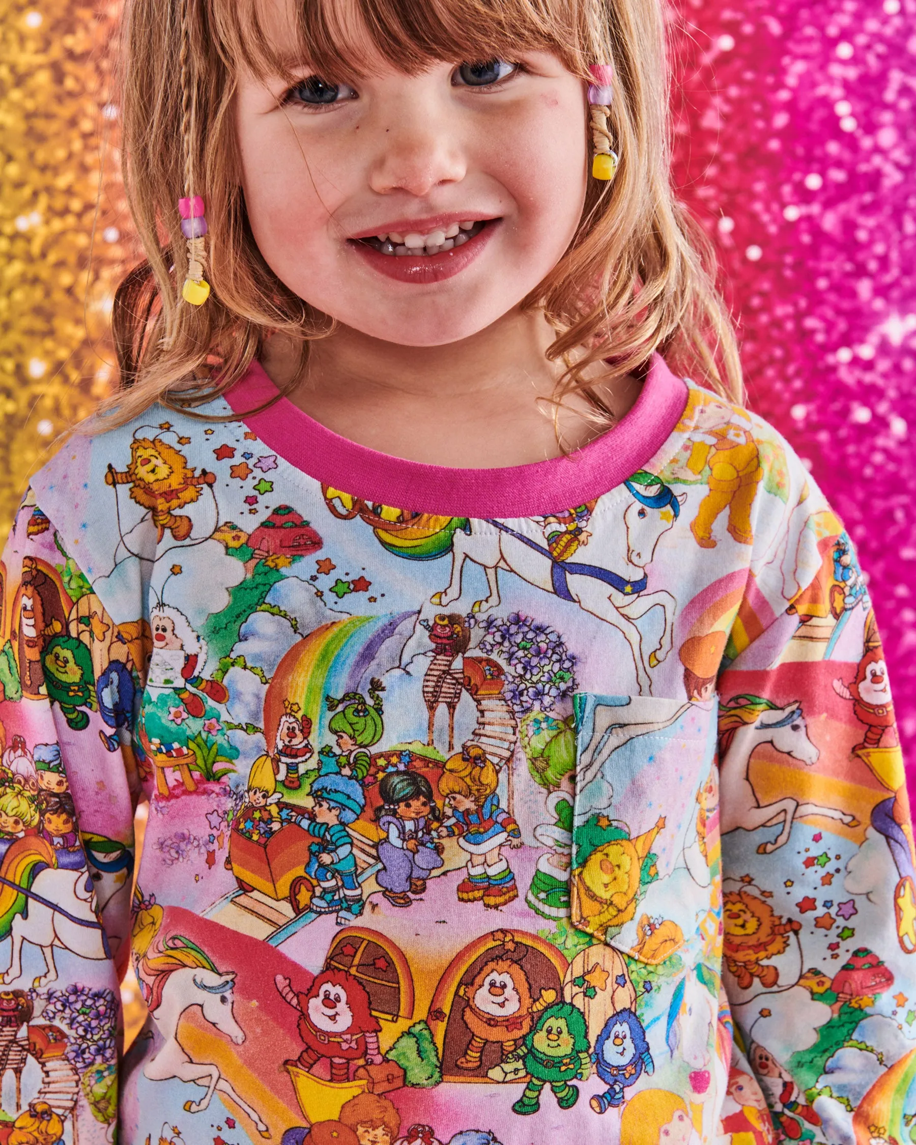 Kip & Co x Rainbow Brite Brite Side Organic Cotton Long Sleeve Top & Pant Pyjama Set