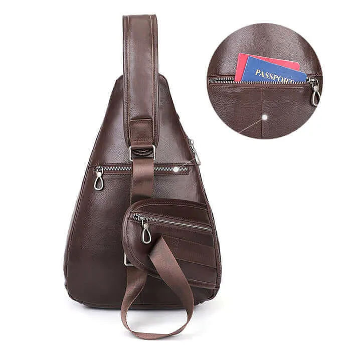 Men's Leather Sling Bag NZ | Spacious & Stylish Chest Bag