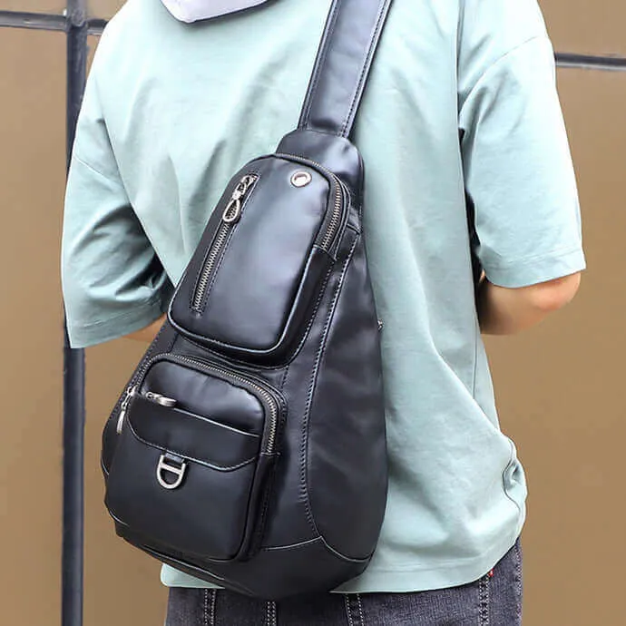 Men's Leather Sling Bag NZ | Spacious & Stylish Chest Bag
