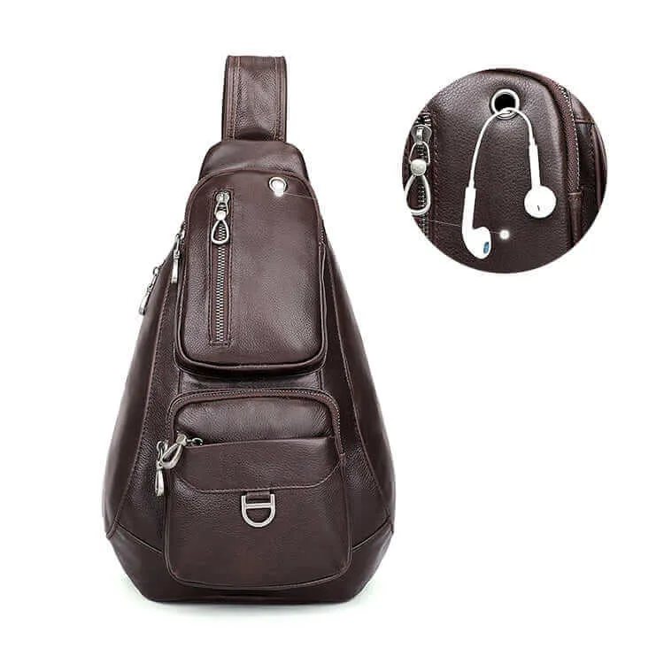 Men's Leather Sling Bag NZ | Spacious & Stylish Chest Bag