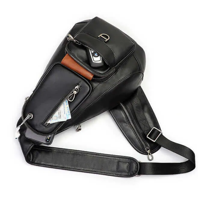 Men's Leather Sling Bag NZ | Spacious & Stylish Chest Bag