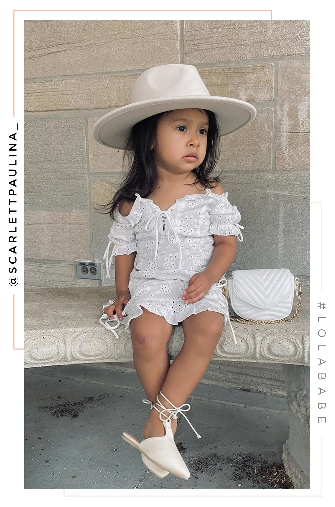 Mini Primavera Kids Flat Brim Hat - Ivory