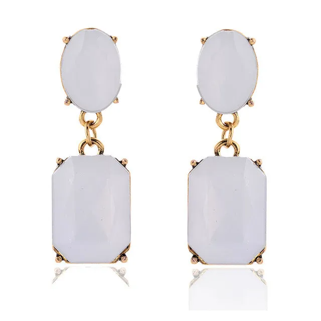 Multicolor Square Candy Drop Earrings Pendant Fashion Jewelry for Women 2016 New Fashion Party Wedding Engagement Earrings
