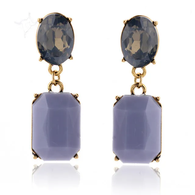 Multicolor Square Candy Drop Earrings Pendant Fashion Jewelry for Women 2016 New Fashion Party Wedding Engagement Earrings