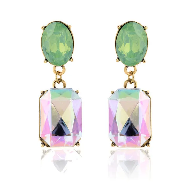 Multicolor Square Candy Drop Earrings Pendant Fashion Jewelry for Women 2016 New Fashion Party Wedding Engagement Earrings