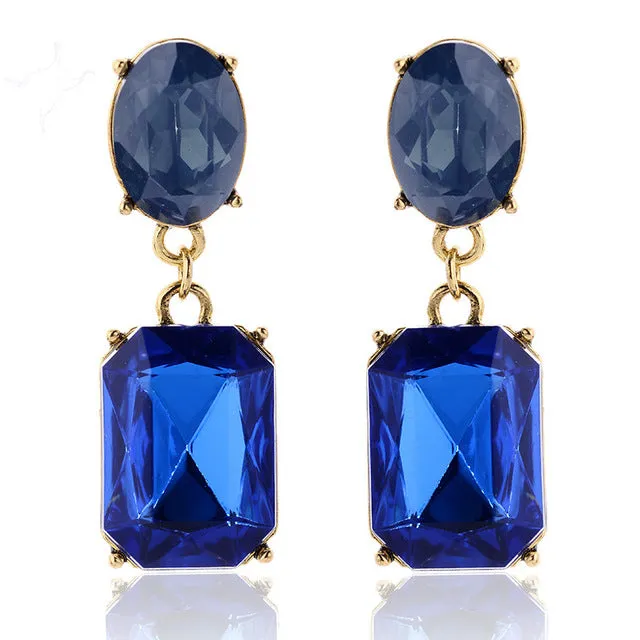 Multicolor Square Candy Drop Earrings Pendant Fashion Jewelry for Women 2016 New Fashion Party Wedding Engagement Earrings