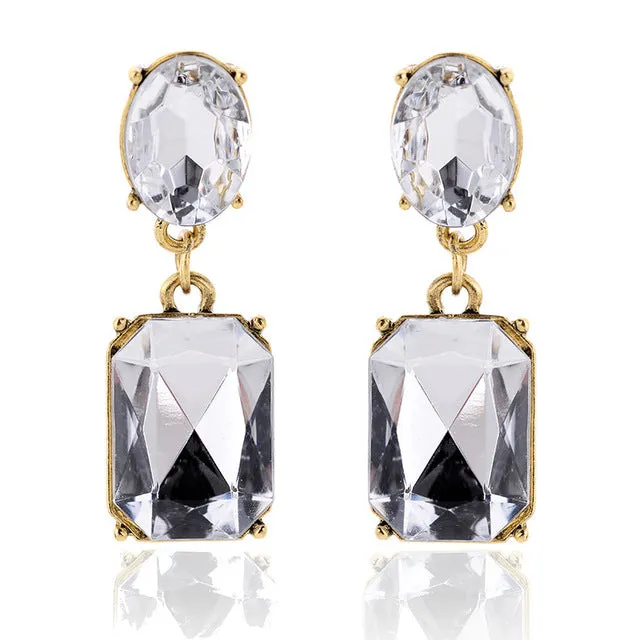 Multicolor Square Candy Drop Earrings Pendant Fashion Jewelry for Women 2016 New Fashion Party Wedding Engagement Earrings