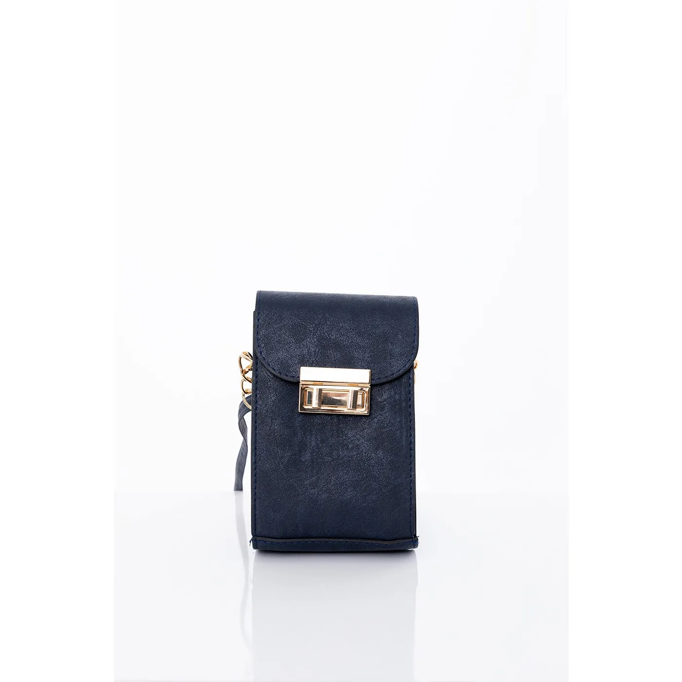 Navy Blue Shoulder Strap Wallet Bag