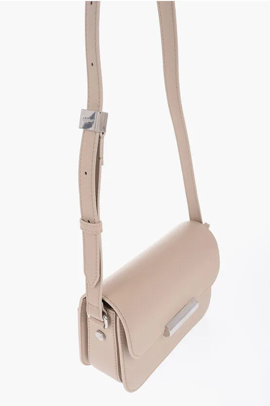 Off-White Leather Shoulder Bag with Metal Detail Unica One size