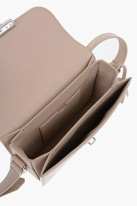 Off-White Leather Shoulder Bag with Metal Detail Unica One size