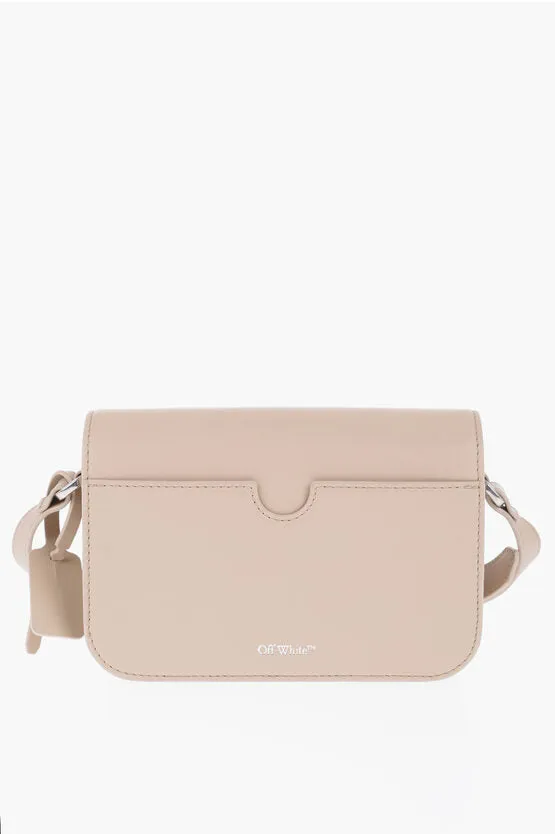 Off-White Leather Shoulder Bag with Metal Detail Unica One size