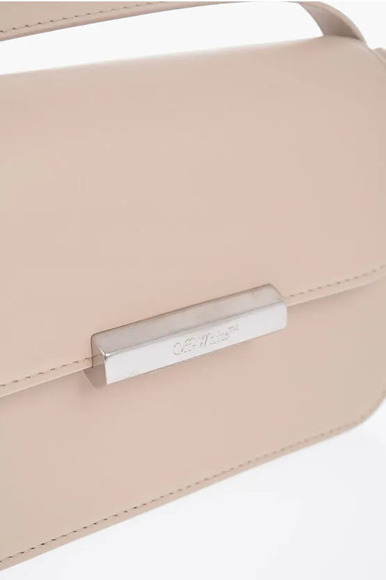 Off-White Leather Shoulder Bag with Metal Detail Unica One size