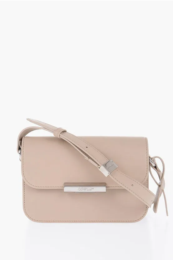 Off-White Leather Shoulder Bag with Metal Detail Unica One size