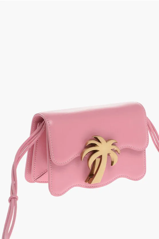 Palm Angels Leather Crossbody Bag with Golden Detail Unica One size