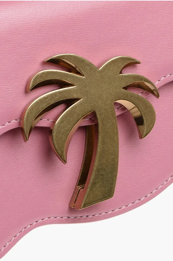 Palm Angels Leather Crossbody Bag with Golden Detail Unica One size