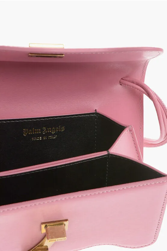 Palm Angels Leather Crossbody Bag with Golden Detail Unica One size