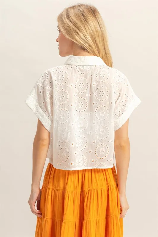 Pearl Eyelet Top