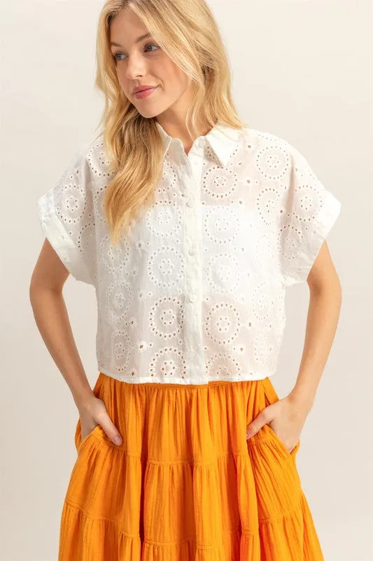 Pearl Eyelet Top