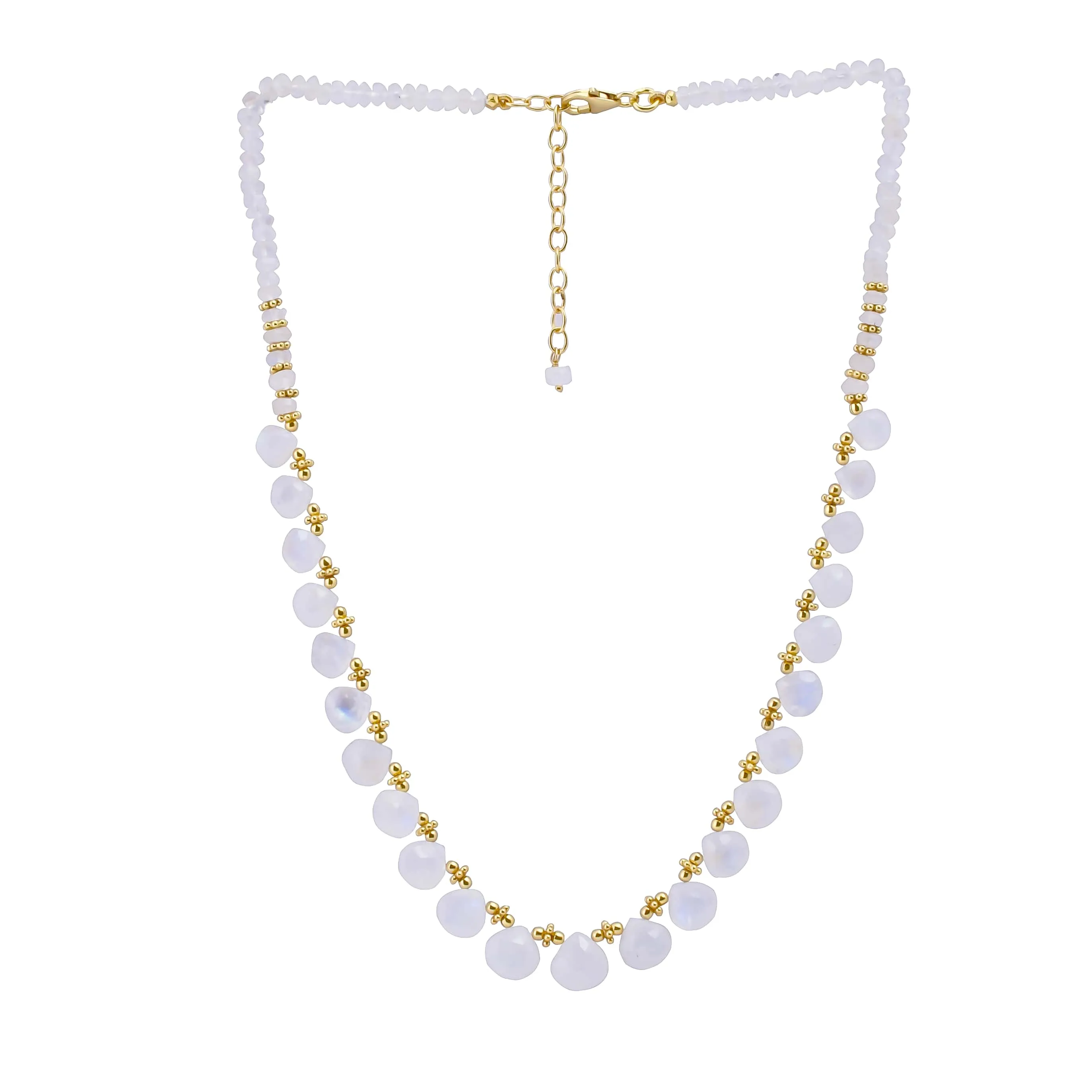 Rainbow Moonstone Beaded Necklace
