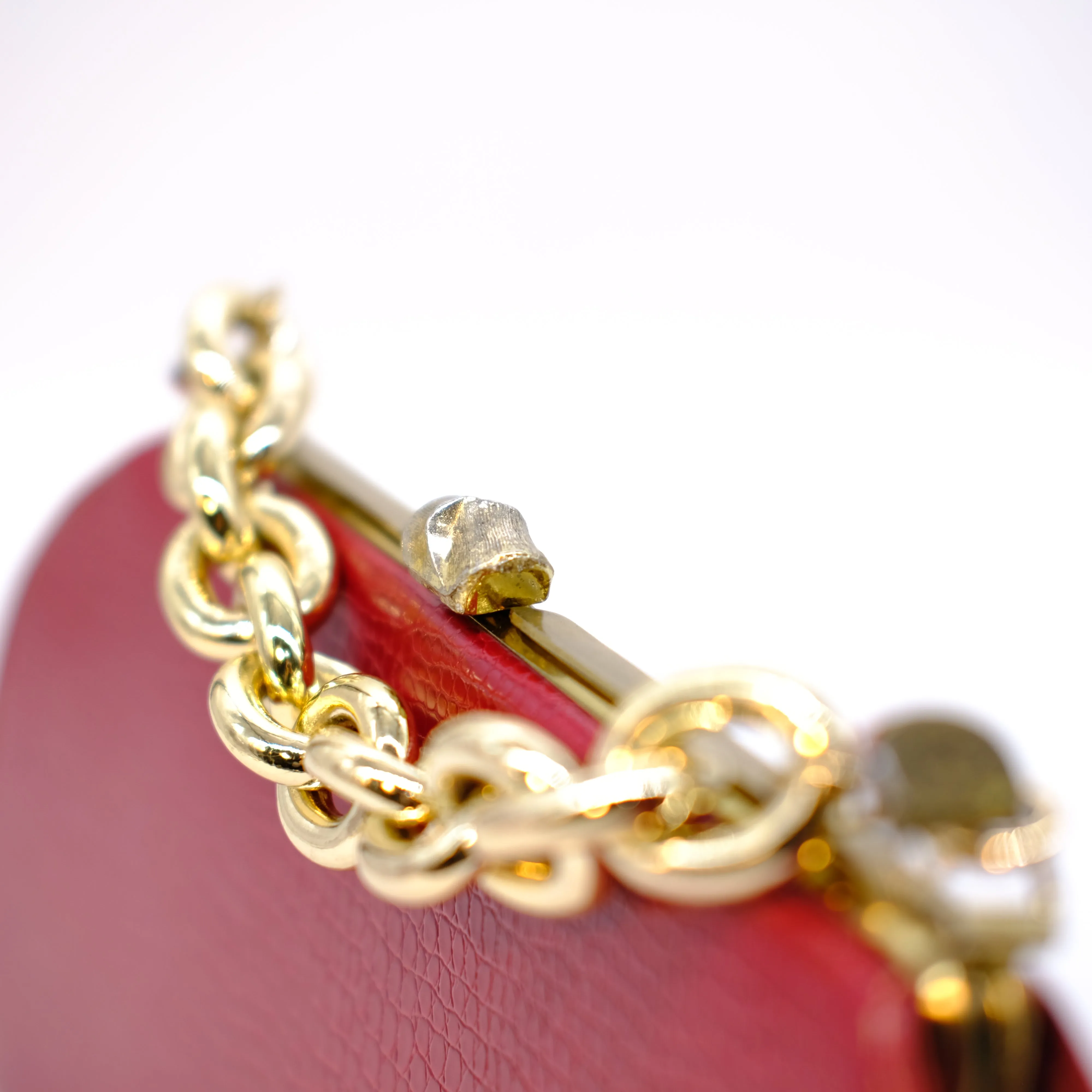 Red Embossed Snake Bag