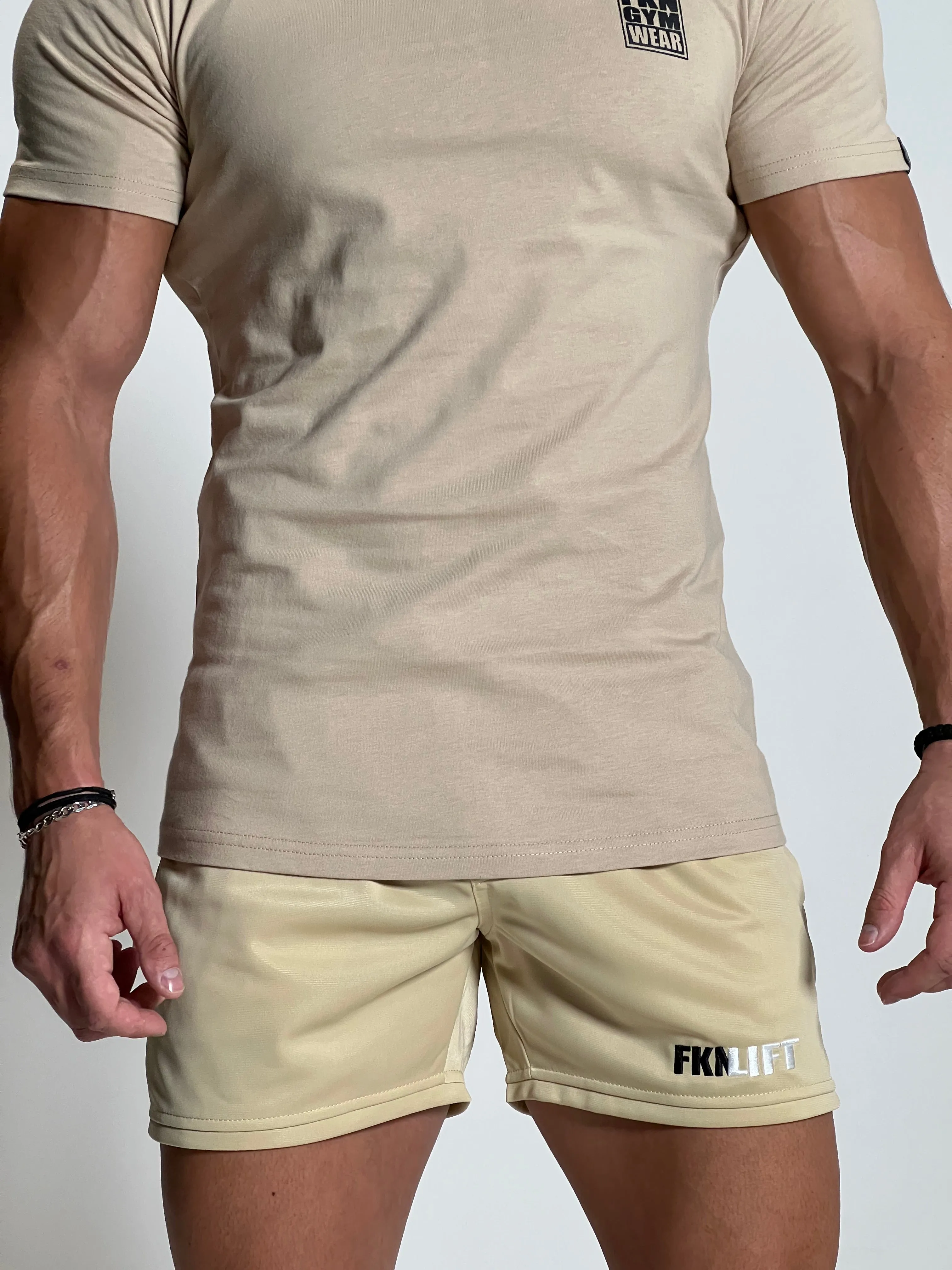 Relentless | Men's Gym Shorts | Beige