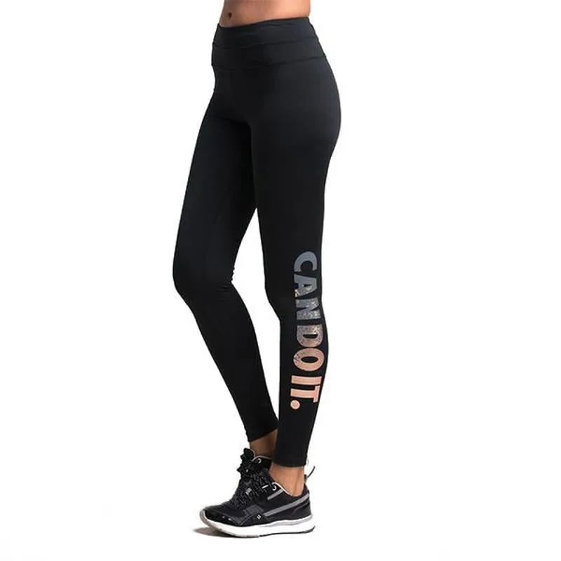 Sports Foil-Stamped Elasticity Yoga Letter Fitness Sports Leggings