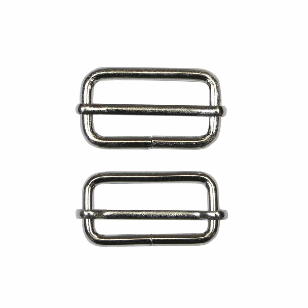 UNIQUE SEWING Slide Buckle - Metal - 32mm (1¼") - Silver - 2 pcs