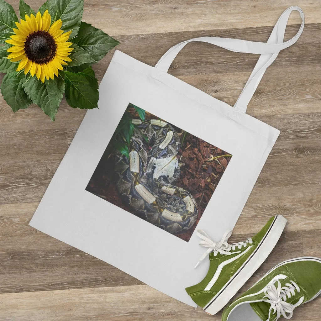 White Black Snake Tote Bag