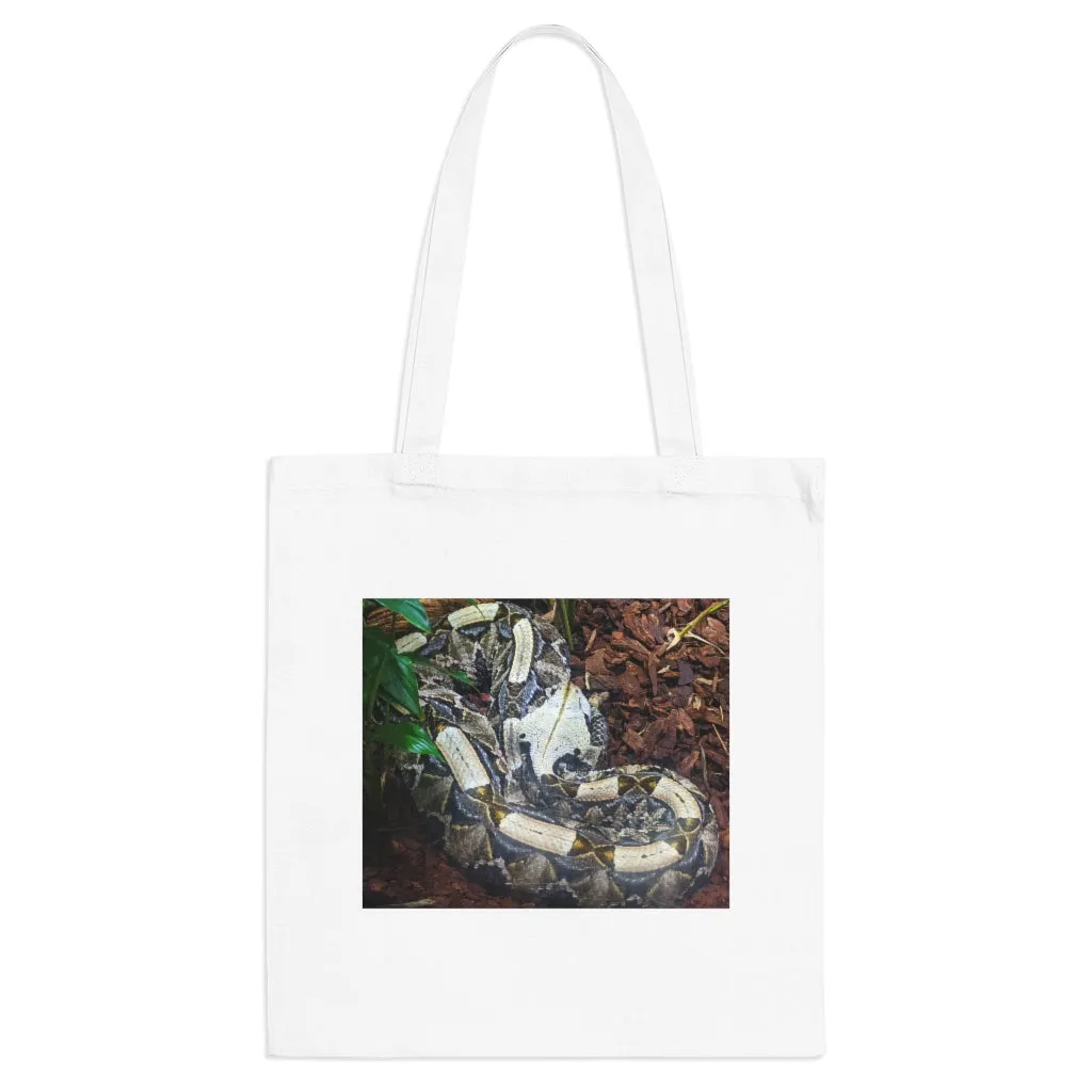 White Black Snake Tote Bag