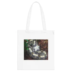 White Black Snake Tote Bag