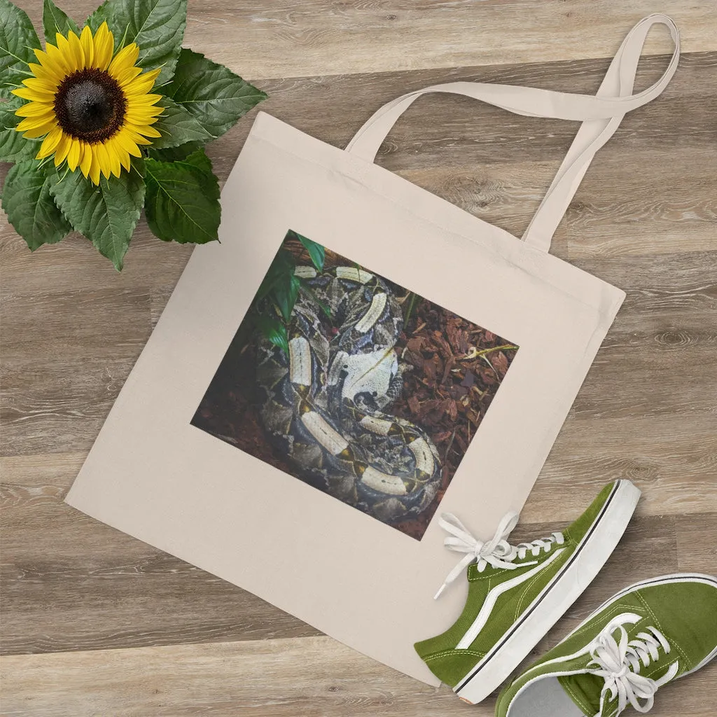 White Black Snake Tote Bag