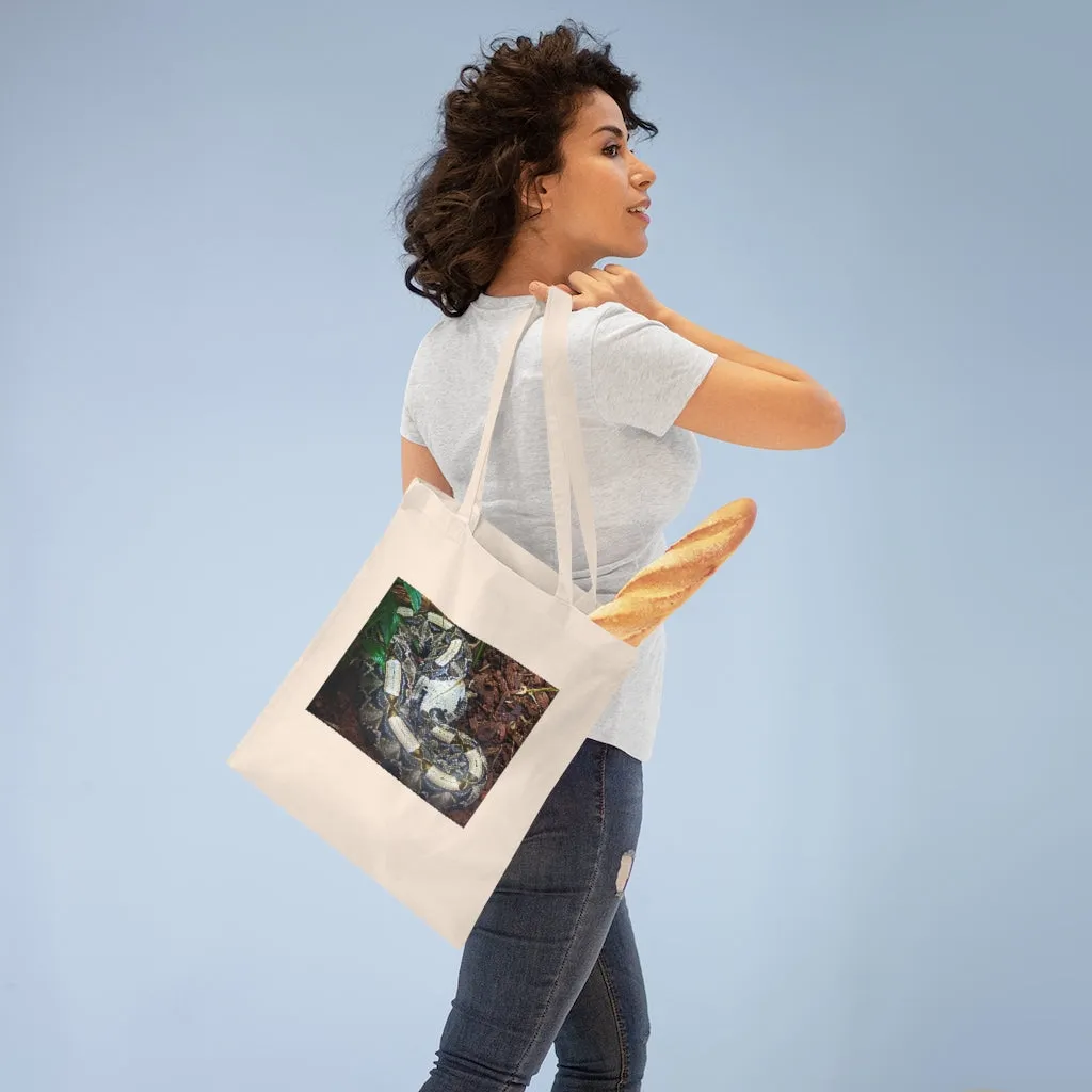 White Black Snake Tote Bag