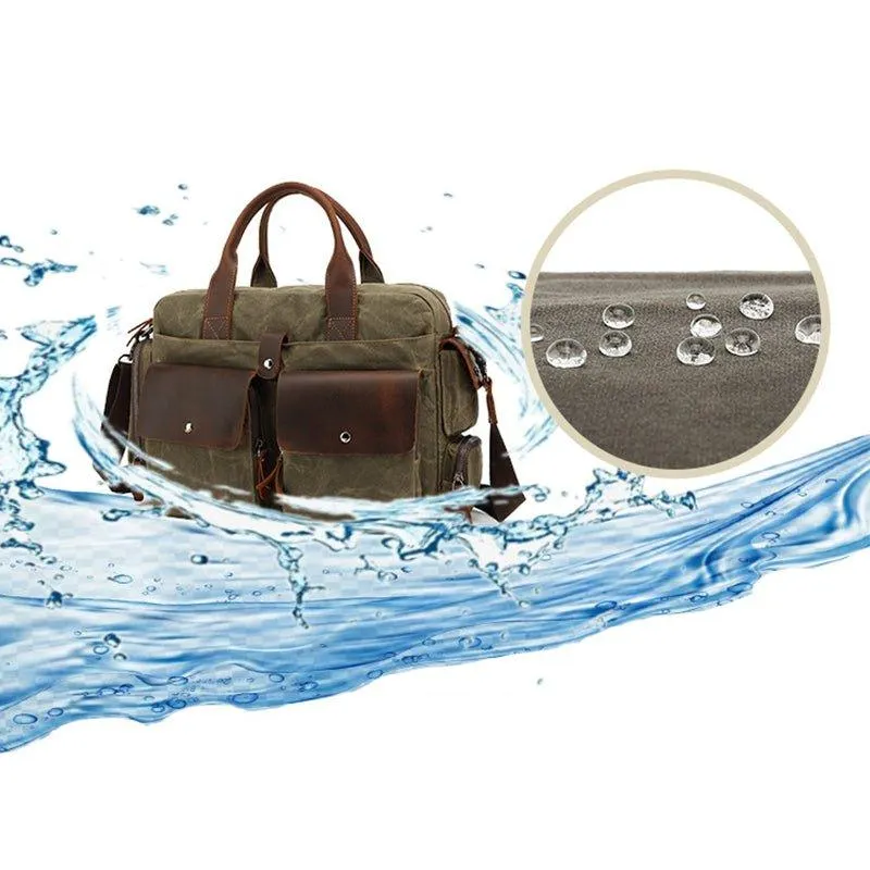 Woosir Canvas Men Satchel with Laptop Compartment