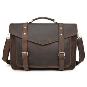 Woosir Leather Attache Case for Men 14 Inch