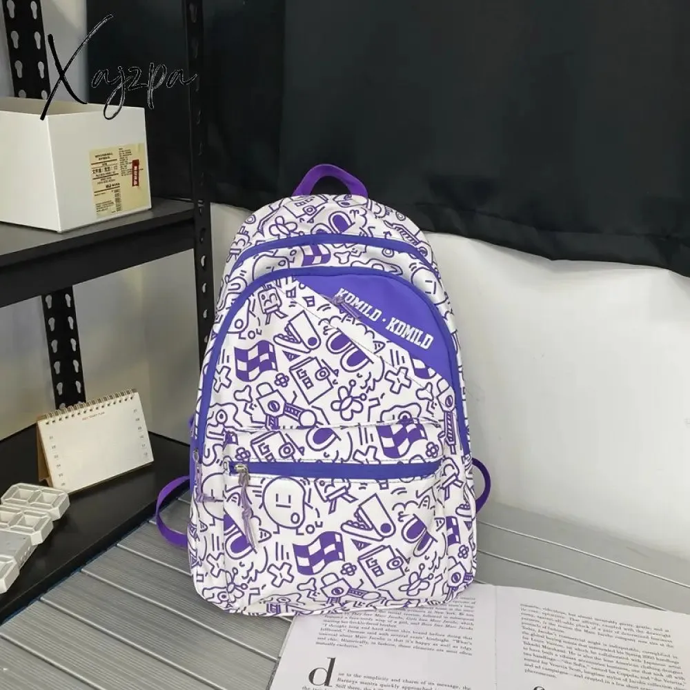 Xajzpa - Women Backpack Fashion Printing Backpack Mochila For Teenage Travel Backbag Girls Waterproof Nylon Bagpack School Shoulder Bag