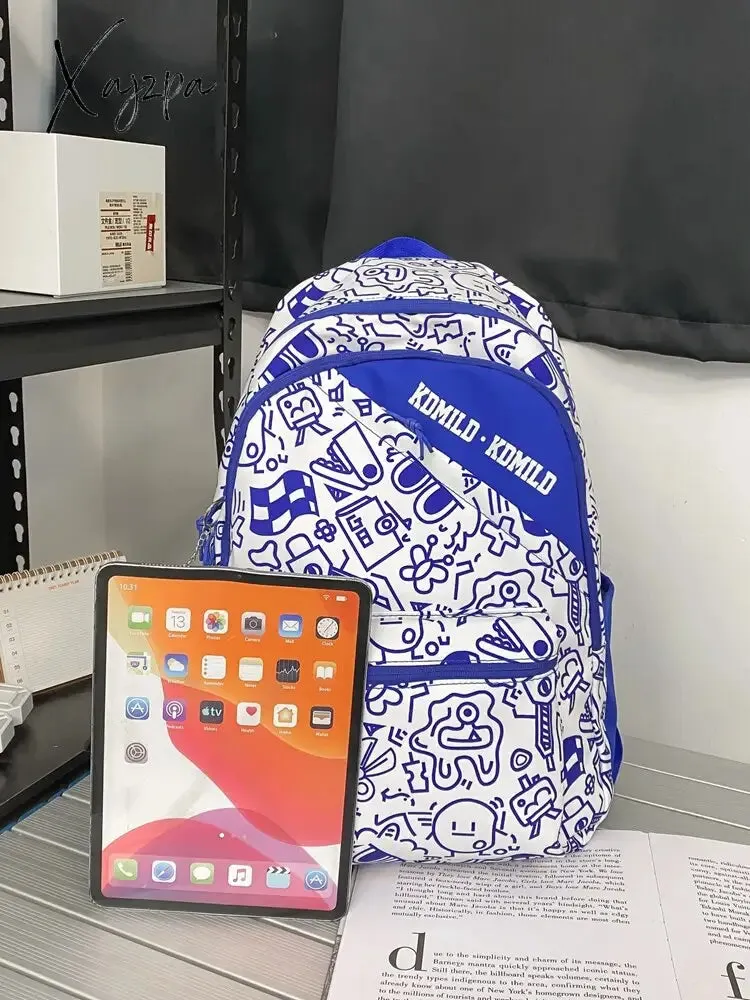 Xajzpa - Women Backpack Fashion Printing Backpack Mochila For Teenage Travel Backbag Girls Waterproof Nylon Bagpack School Shoulder Bag