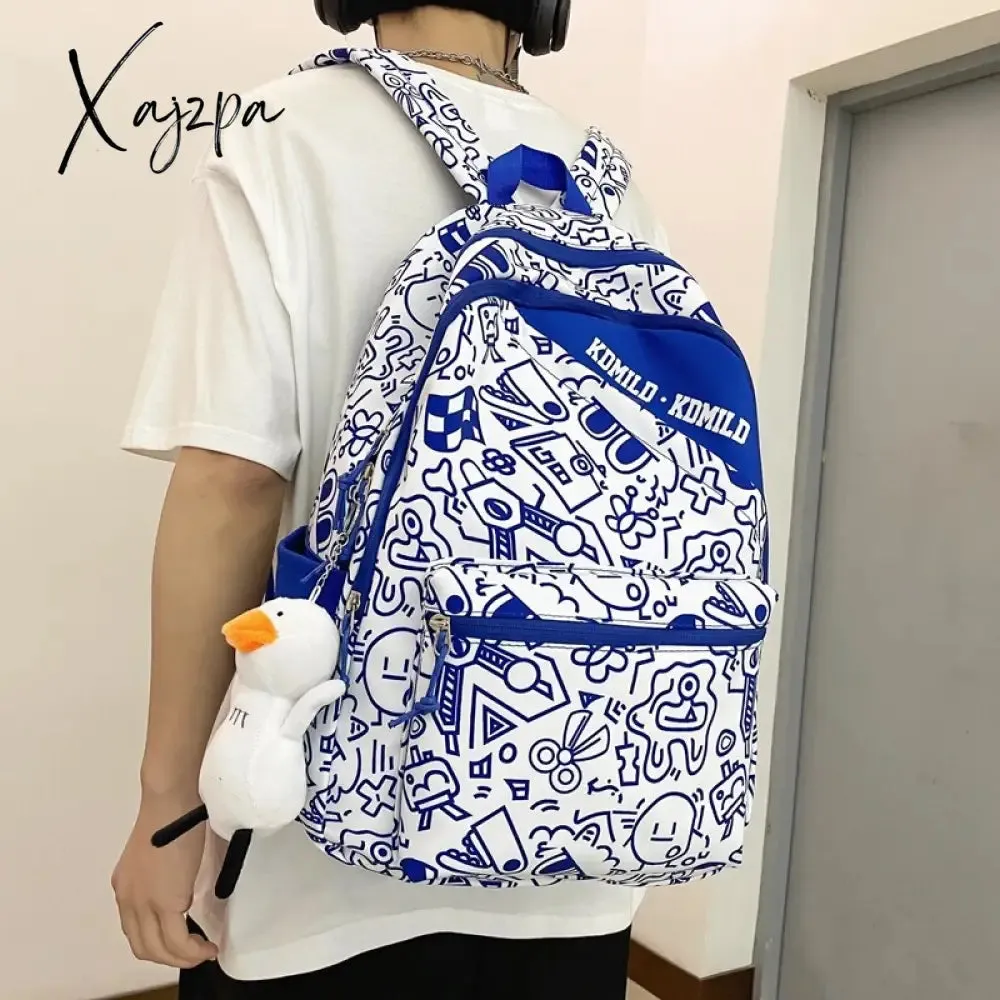Xajzpa - Women Backpack Fashion Printing Backpack Mochila For Teenage Travel Backbag Girls Waterproof Nylon Bagpack School Shoulder Bag